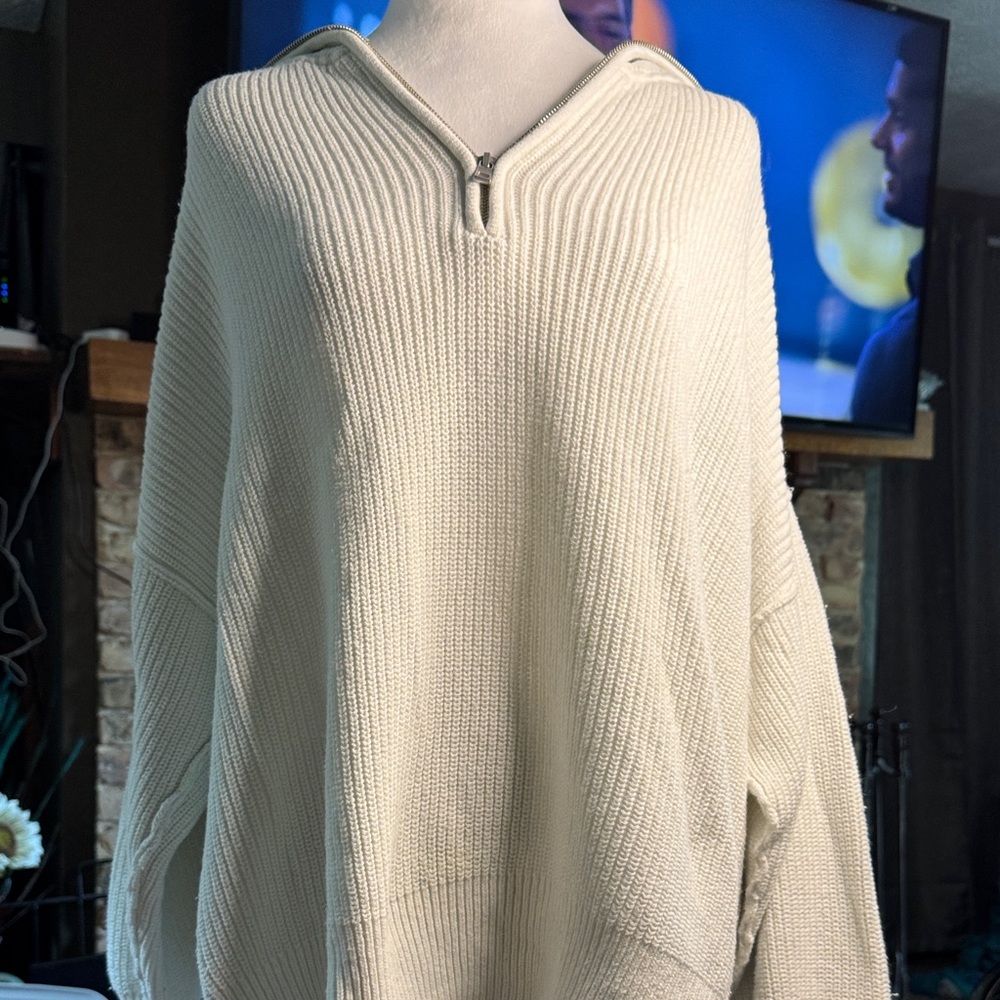 Aerie Off-Shoulder Sweater in Cream